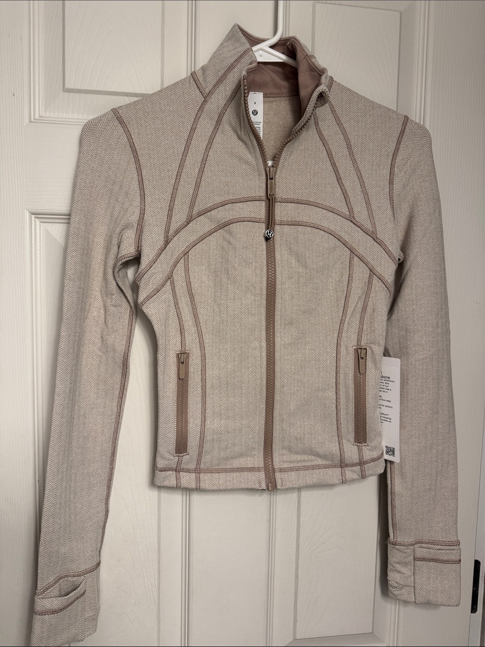 lululemon athletica Women's Tan Zip-Up Track Jacket